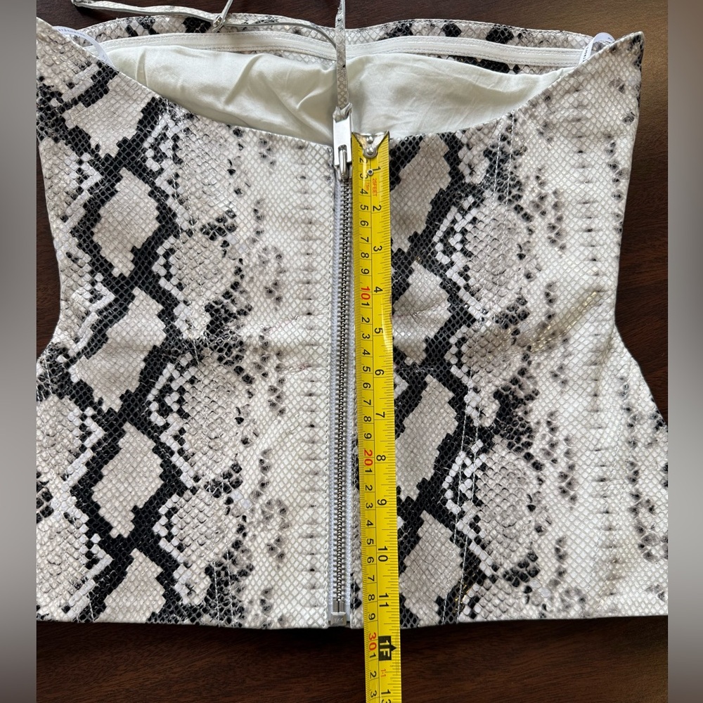 Retrofete Leather Snakeskin Print Sleeveless Corset Top - Picture 12 of 12